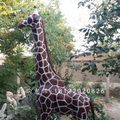玻璃钢长颈鹿公园仿真动物雕塑