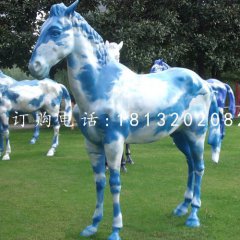 彩绘小马雕塑玻璃钢动物雕塑