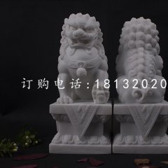 汉白玉北京狮，石狮子