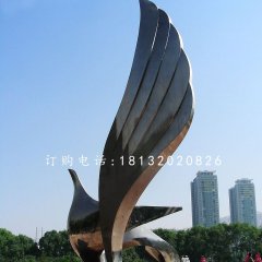 展翅鸽子雕塑，不锈钢广场雕塑