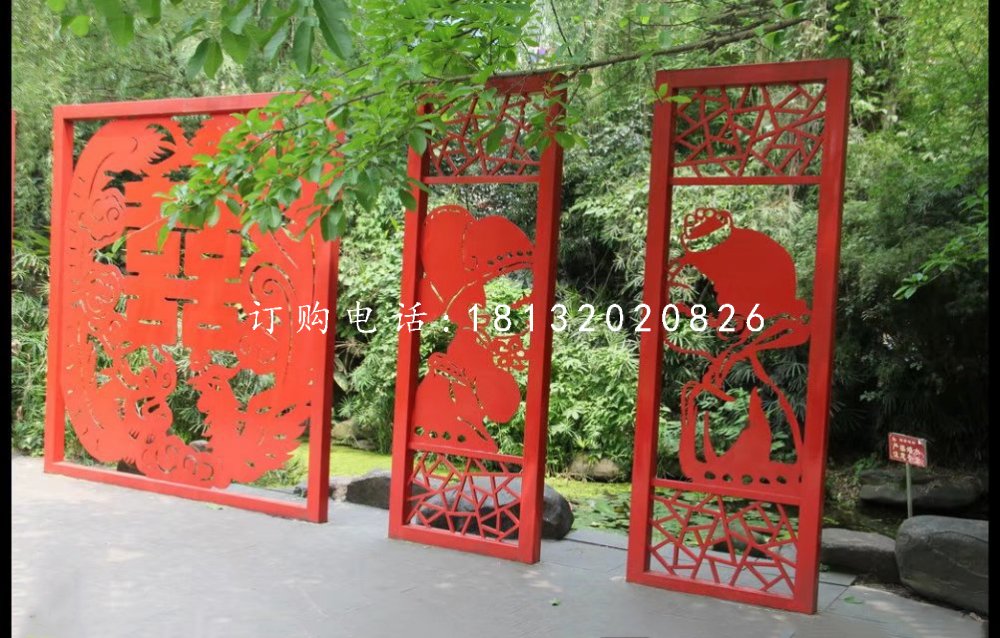 不锈钢剪纸雕塑,公园景观雕塑