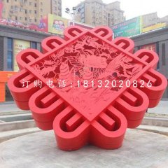 不锈钢景观雕塑，中国结雕塑