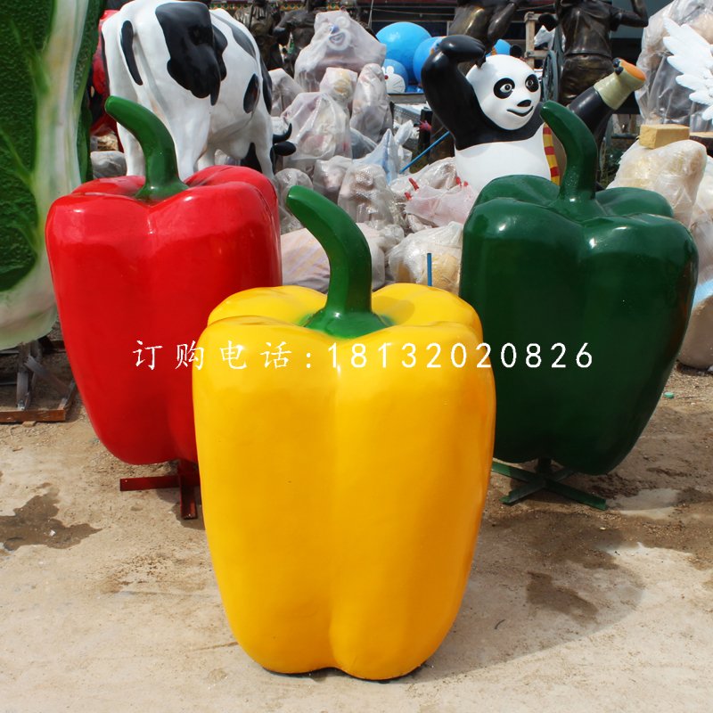 柿子椒雕塑，玻璃钢蔬菜雕塑 (1)