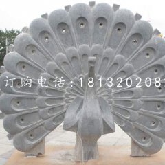 青石孔雀雕塑公园动物石雕