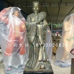 仿铜诸葛亮雕塑玻璃钢古代人物