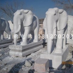 石头大象雕塑汉白玉石雕大象