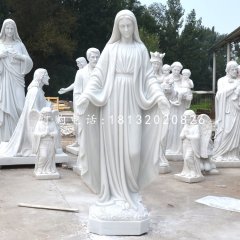 圣母石雕，汉白玉教堂人物雕塑
