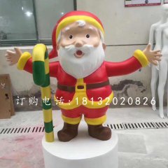 卡通圣诞老人雕塑，玻璃钢商场摆件