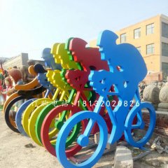 自行车比赛雕塑，玻璃钢公园雕塑
