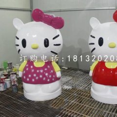 玻璃钢hello kitty雕塑，卡通雕塑