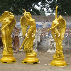 四季女神雕塑，玻璃钢仿铜西方人物