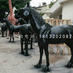 黑马雕塑，玻璃钢喷漆雕塑