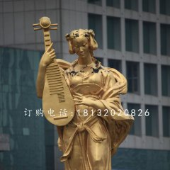 乐妓雕塑，广场人物铜雕