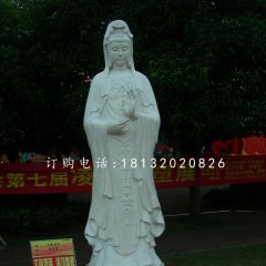 观音菩萨石雕，立式佛像