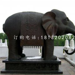 铜雕大象，寺庙铜大象雕塑