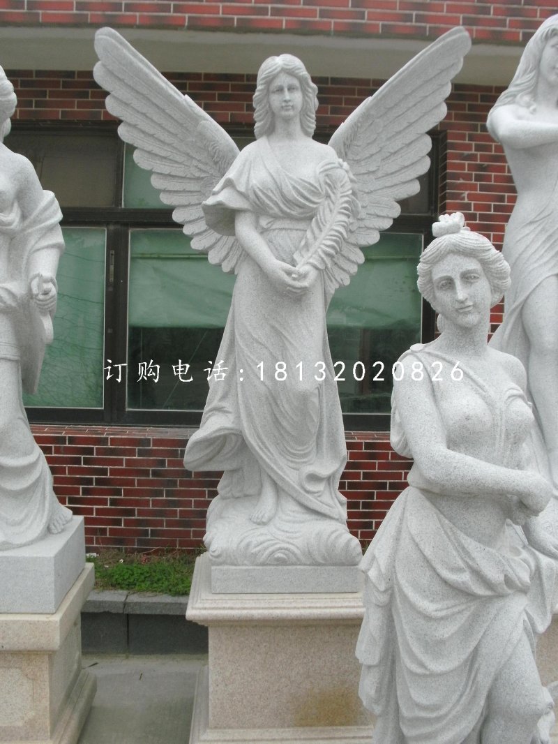 天使石雕，汉白玉西方人物