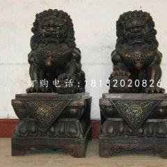 小型铜狮子，北京狮铜雕