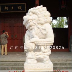 汉白玉小狮子雕塑，动物石雕