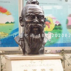 孔子头像铜雕，古代名人铜雕