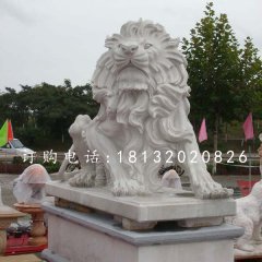 汉白玉狮子，欧式狮子石雕