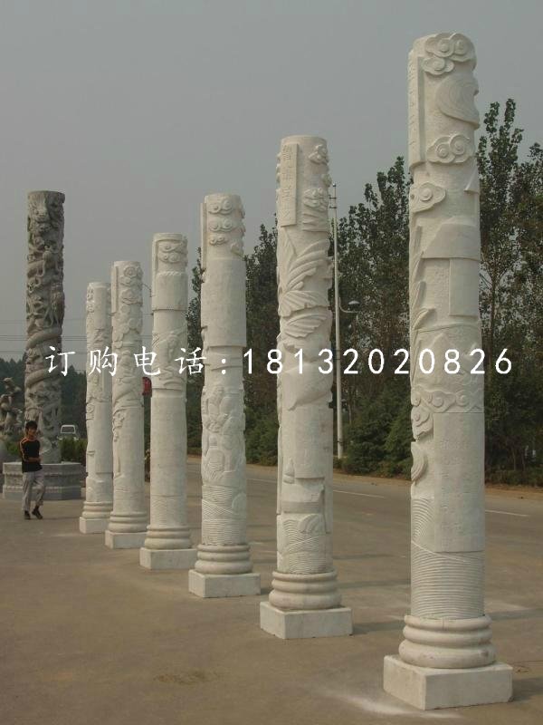 广场石柱子，汉白玉柱子