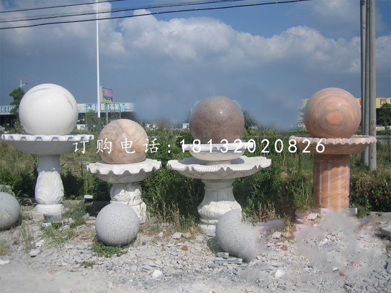 风水球喷泉,景观石雕