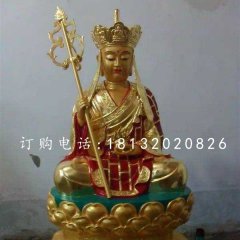 坐式地藏王，铜雕彩绘佛像