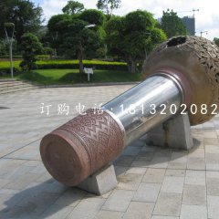 不锈钢话筒雕塑，公园景观雕塑