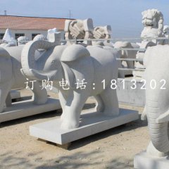 大象石雕大理石动物雕塑