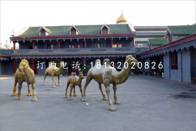公园骆驼动物玻璃钢动物雕塑