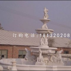 三层喷泉石雕，汉白玉欧式喷泉