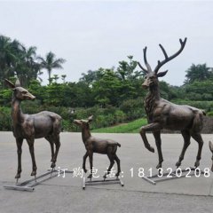 公园小鹿铜雕，公园动物铜雕