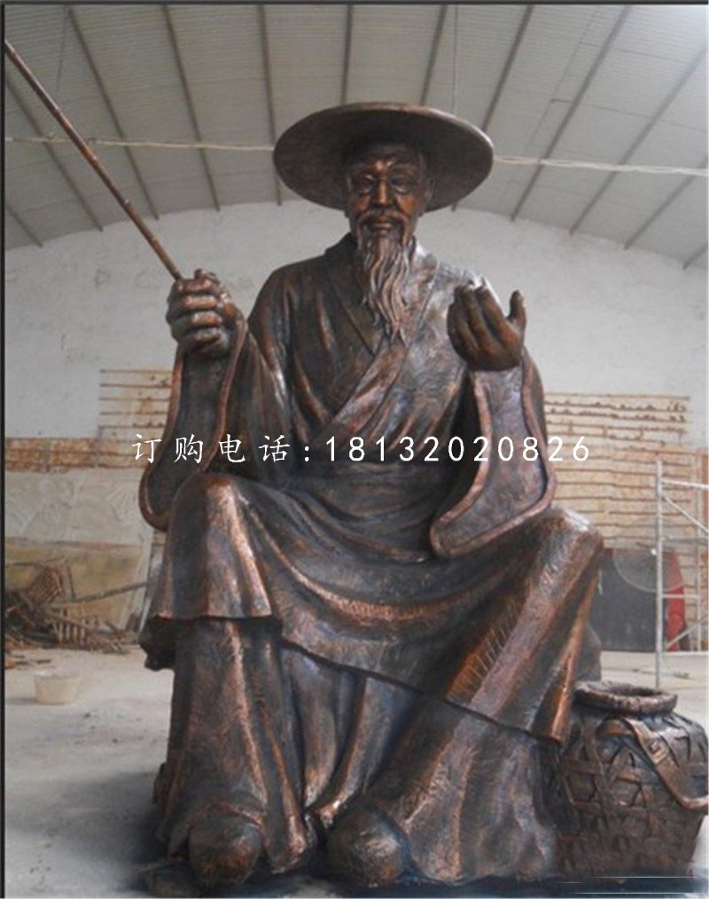 姜太公铜雕，古代人物铜雕