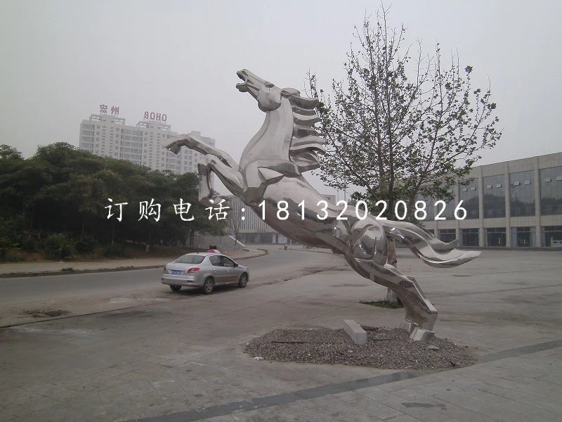 立马成功雕塑，广场不锈钢雕塑 (1)