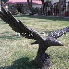 展翅的鹰铜雕，企业景观铜雕