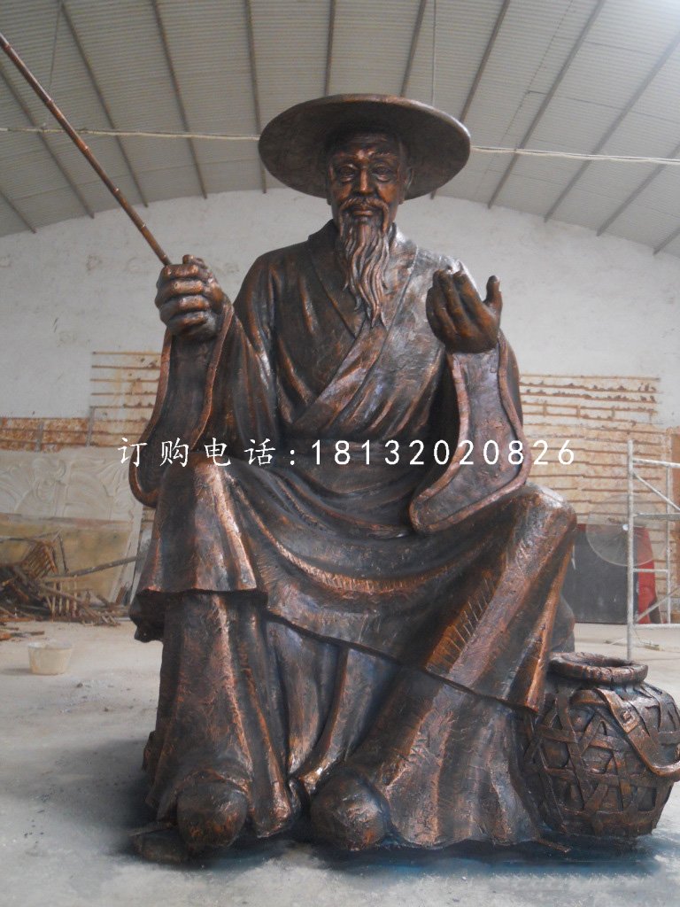 姜太公钓鱼铜雕古代名人铜雕