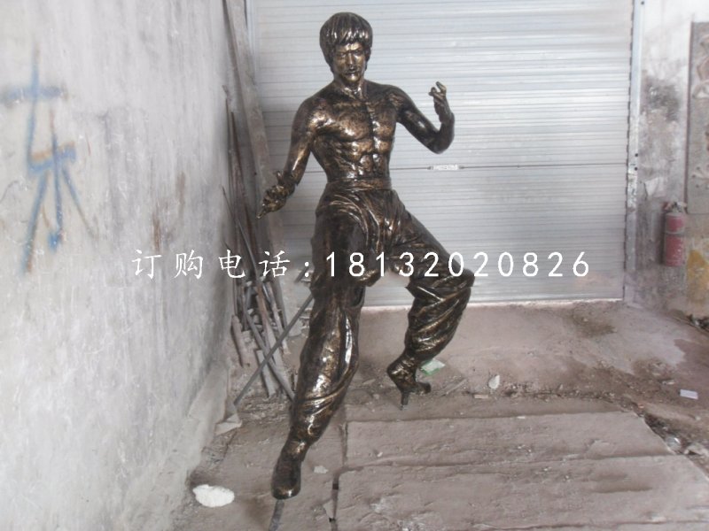 李小龙雕塑玻璃钢仿铜人物雕塑 (2)