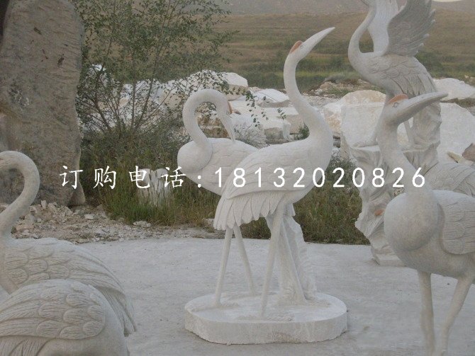 石雕仙鹤 汉白玉动物石雕 (2)