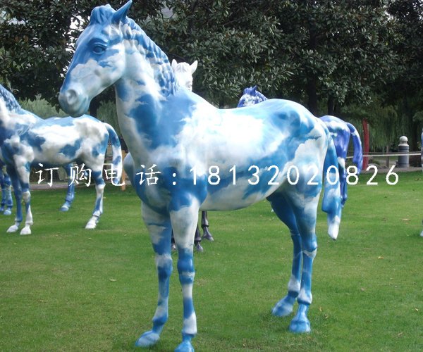 玻璃钢彩绘马公园动物雕塑