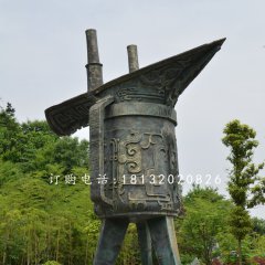 酒樽铜雕 古代酒器铜雕