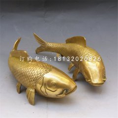 鲤鱼铜雕，铜雕动物