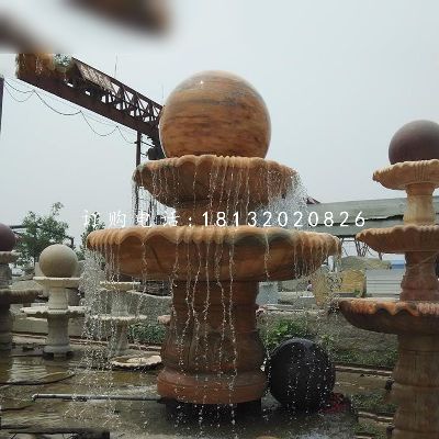 风水球喷泉,园林景观石雕