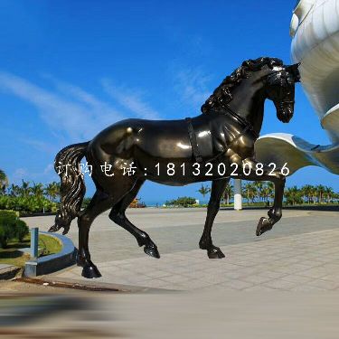 玻璃钢奔马雕塑,广场动物雕塑