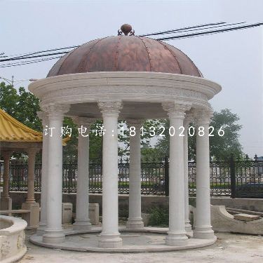 别墅区凉亭石雕,欧式圆顶石凉亭