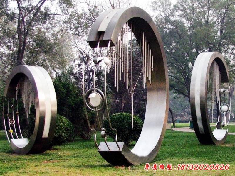 园林不锈钢抽象圆环雕塑不锈钢抽象造型雕塑 (1)[1][1]