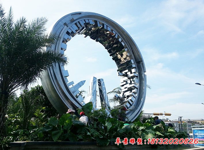 抽象圆环雕塑城市不锈钢雕塑 (3)[1]