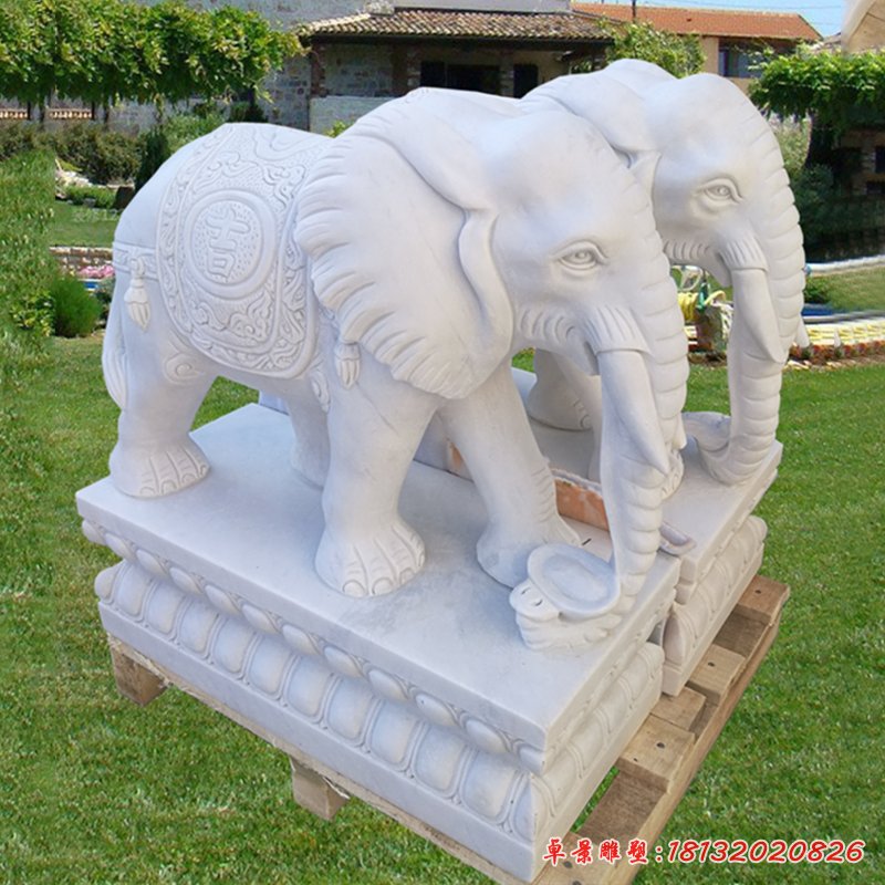 庭院风水大象石雕