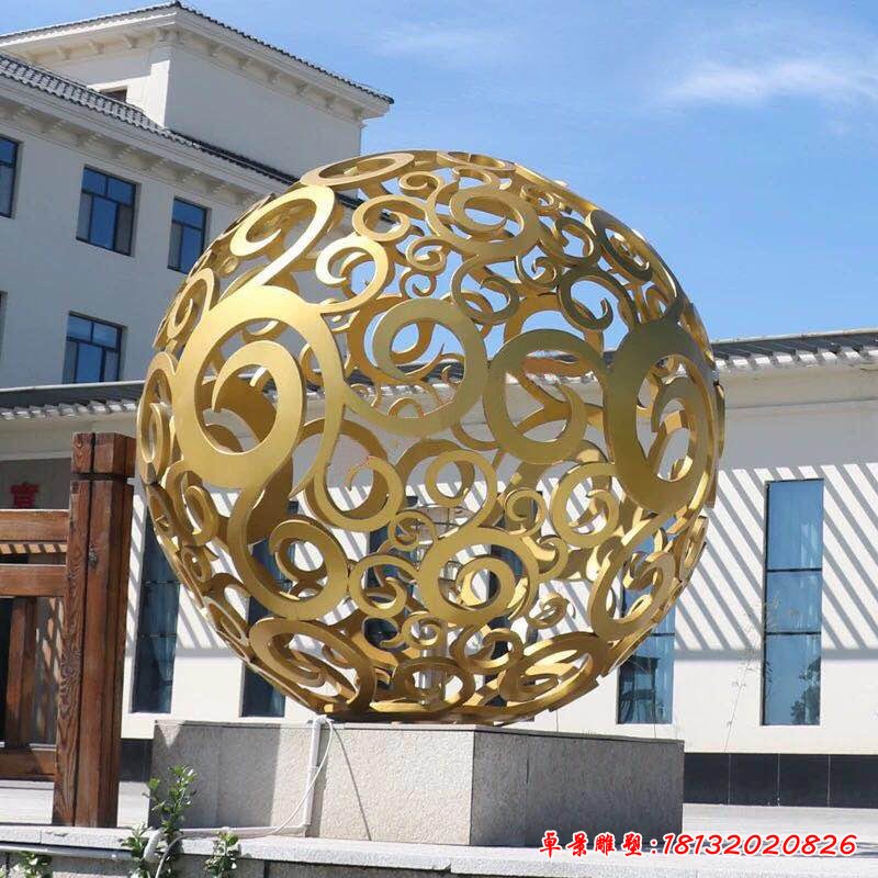 不锈钢雕塑球 不锈钢镂空球雕塑定做来宏恒，不锈钢喷泉艺术品制作 不锈钢雕塑价格低16446830 (5)