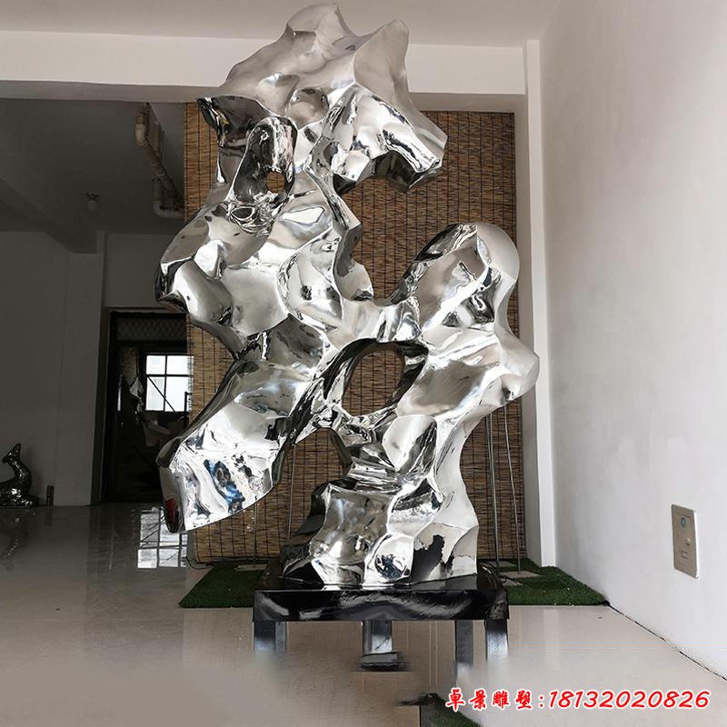 不锈钢抽象太湖石雕塑 (8)