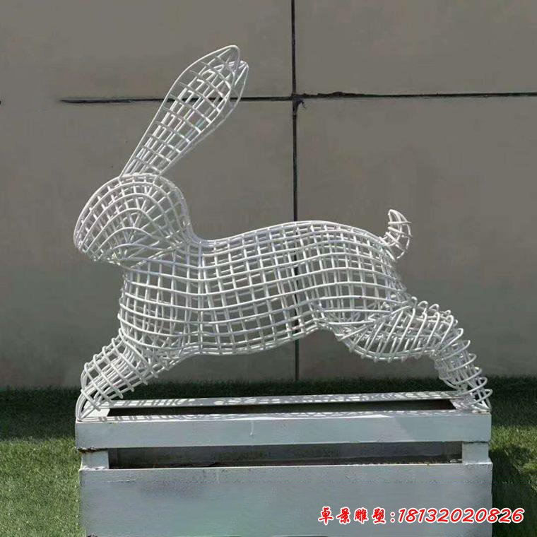 不锈钢镂空小兔子雕塑户外装饰园林景观网格动物摆件17313934 (4)